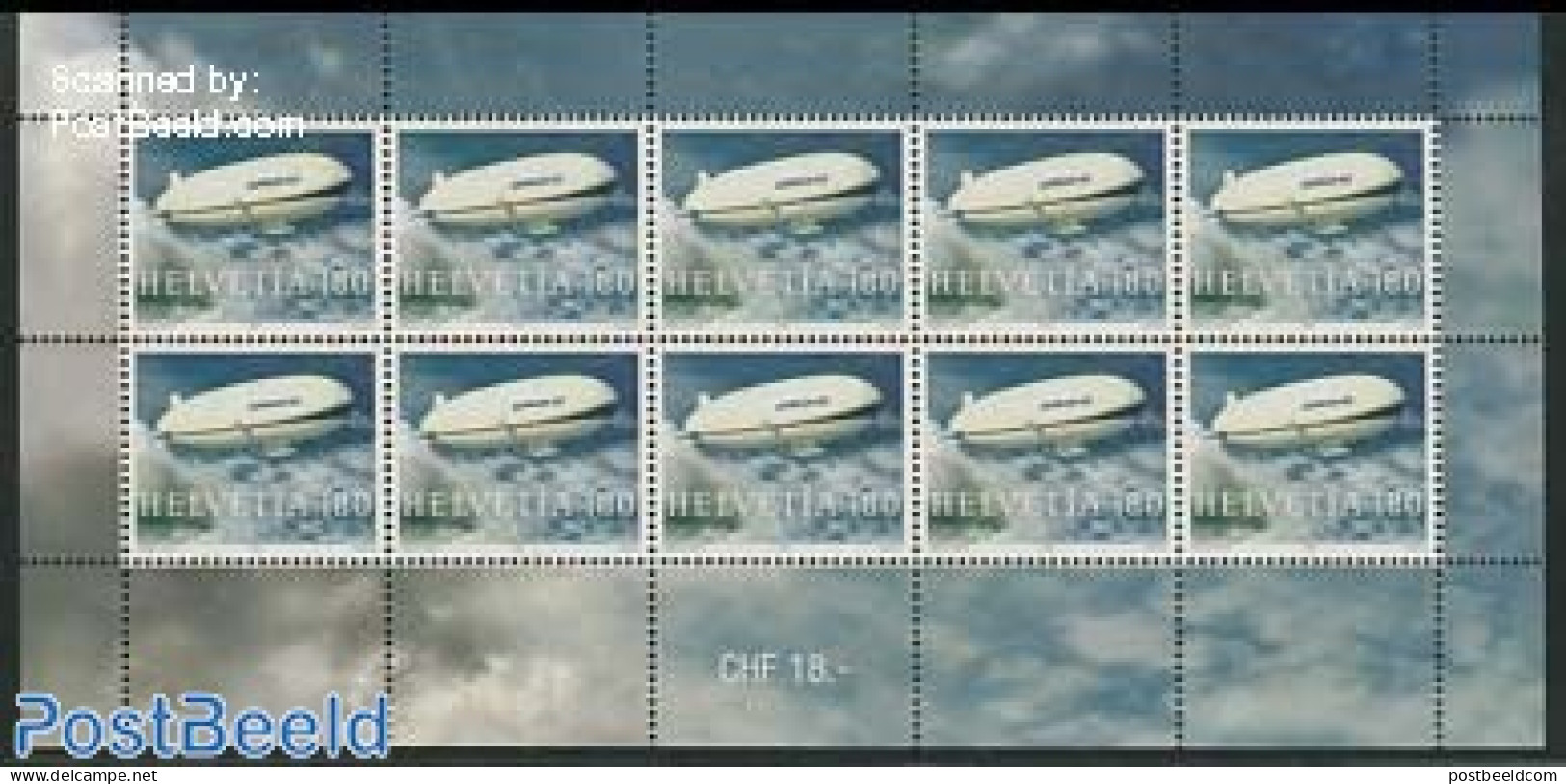 Switzerland 2004 Zeppelin M/s, Mint NH, Transport - Zeppelins - Unused Stamps