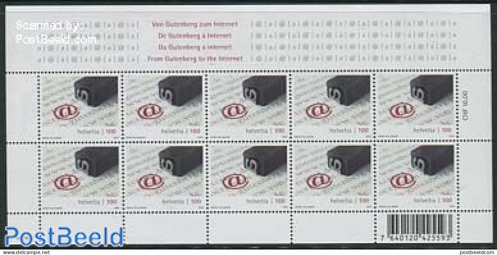 Switzerland 2009 From Gutenberg To Internet M/s, Mint NH, Art - Printing - Unused Stamps
