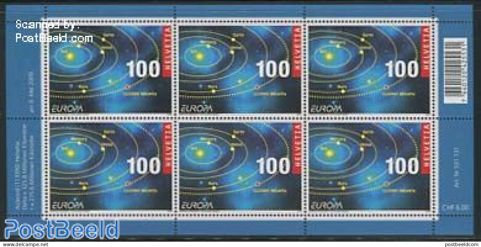 Switzerland 2009 Europa, Astronomy M/s, Mint NH, History - Science - Europa (cept) - Astronomy - Unused Stamps