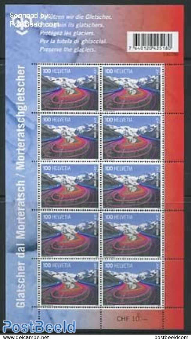 Switzerland 2009 Preserve The Glaciers M/s, Mint NH, Nature - Sport - Environment - Mountains & Mountain Climbing - Unused Stamps