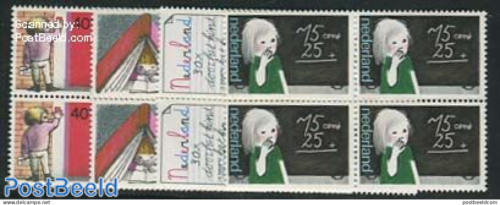 Netherlands 1978 Child Welfare 4v, Blocks Of 4 [+], Mint NH, Science - Education - Art - Handwriting And Autographs - Neufs
