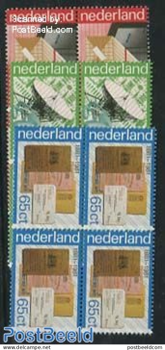 Netherlands 1981 P.T.T. 3v, Blocks Of 4 [+], Mint NH, Science - Telecommunication - Post - Unused Stamps
