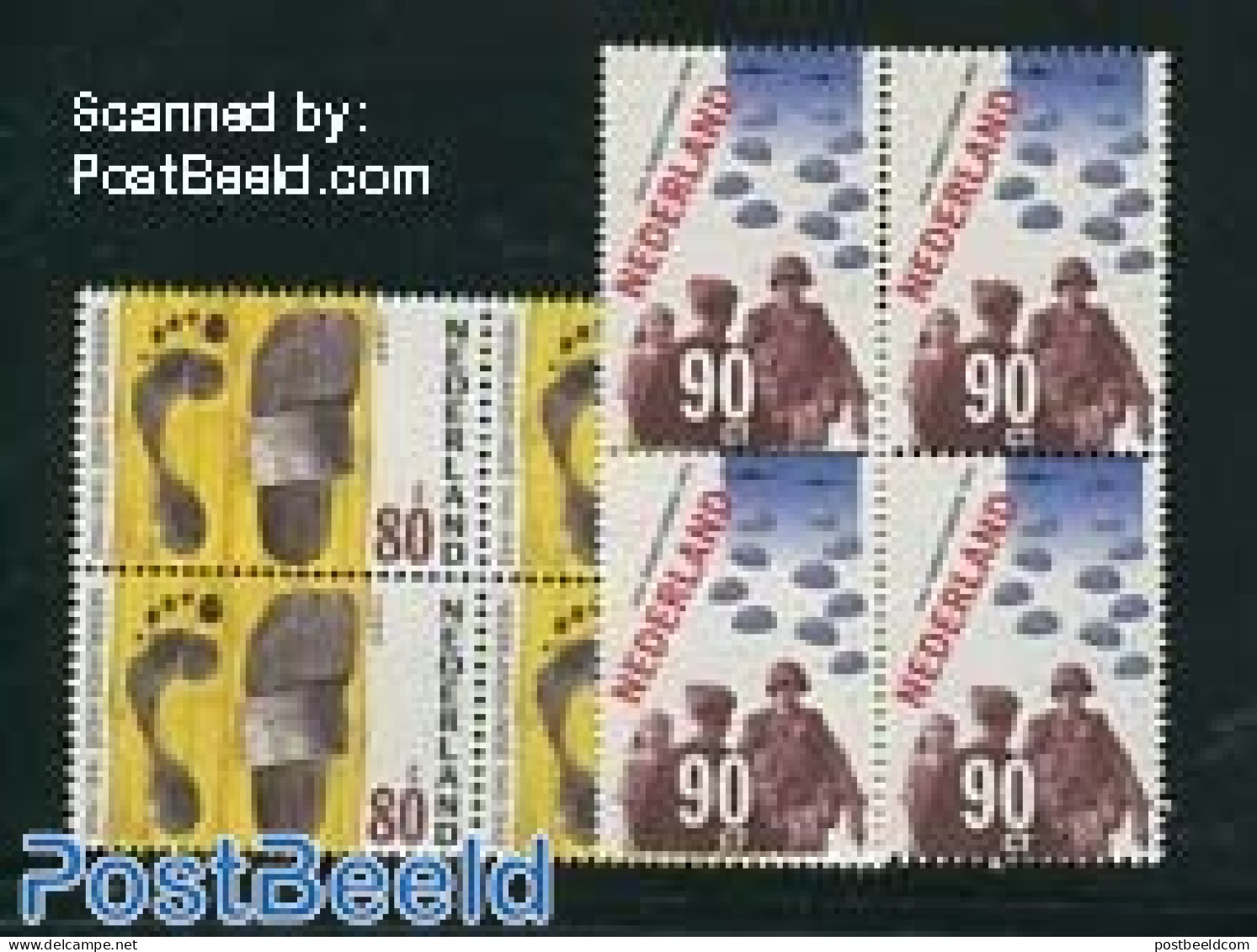 Netherlands 1994 World War II 2v, Blocks Of 4 [+], Mint NH, History - World War II - Unused Stamps