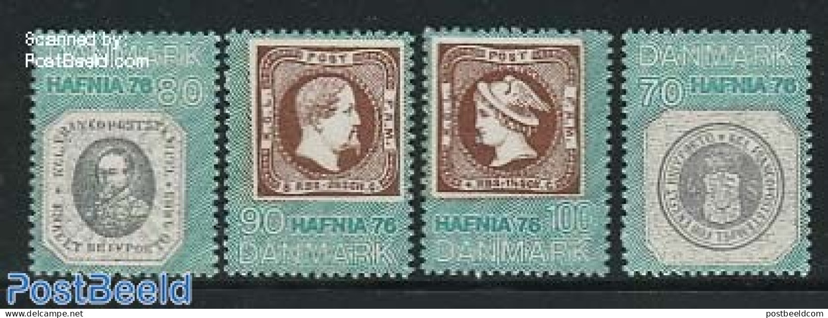 Denmark 1975 Hafnia 76 4v, Mint NH, Stamps On Stamps - Unused Stamps