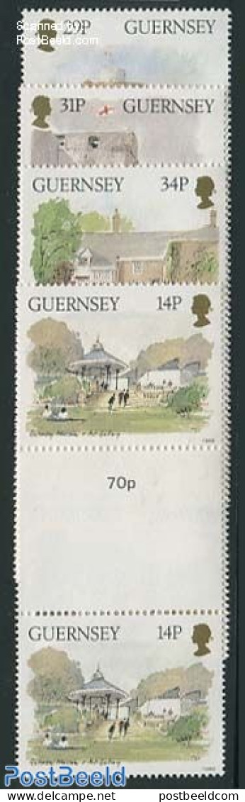 Guernsey 1986 Museums 4 Gutter Pairs, Mint NH - Guernsey