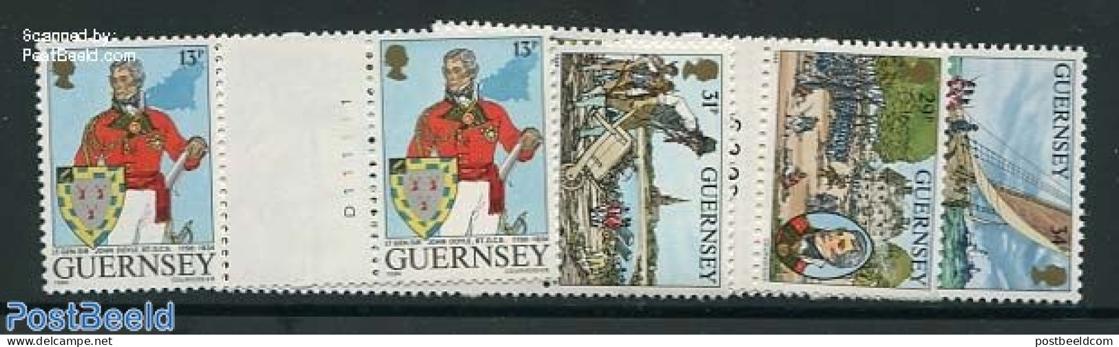 Guernsey 1984 Sir John Doyle 4 Gutter Pairs, Mint NH, History - Transport - Various - Coat Of Arms - Ships And Boats -.. - Boten