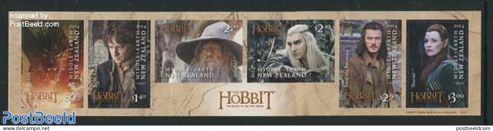 New Zealand 2014 The Hobbit 6v S-a, Mint NH, Performance Art - Film - Movie Stars - Art - Science Fiction - Neufs