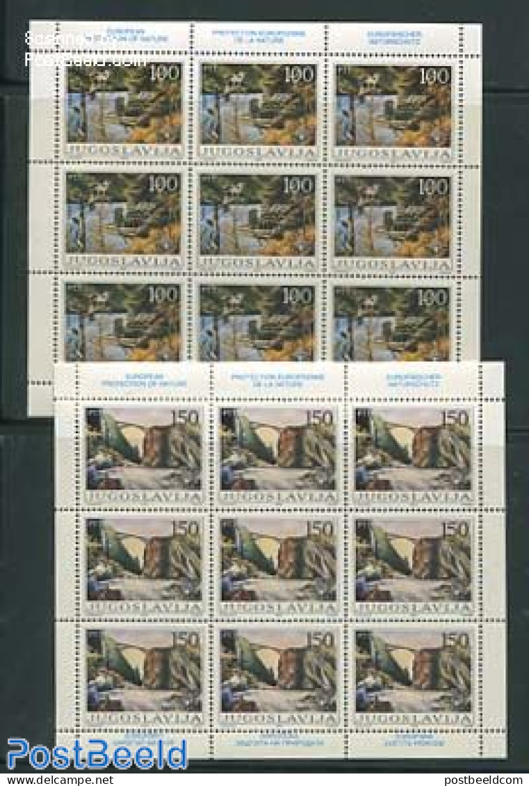 Yugoslavia 1986 European Nature 2 M/s, Mint NH, History - Nature - Europa Hang-on Issues - Birds - National Parks - Ar.. - Neufs