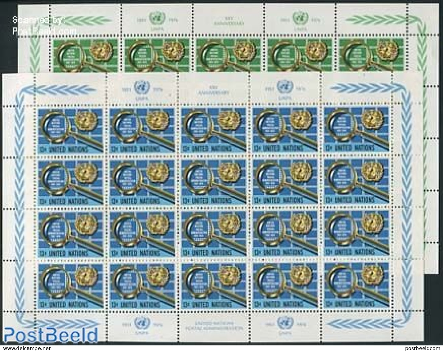United Nations, New York 1976 25 Years UNPA 2 M/ss, Mint NH, Post - Poste
