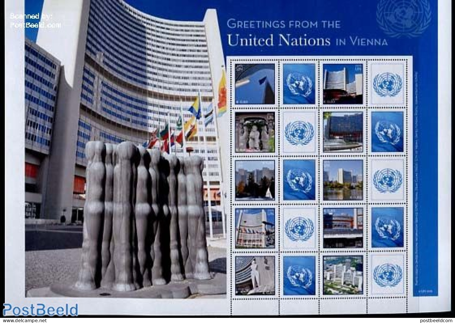 United Nations, Vienna 2015 Greetings From UN Vienna 10v+Personal Tabs M/s, Mint NH, Sport - Transport - Sailing - Shi.. - Sailing