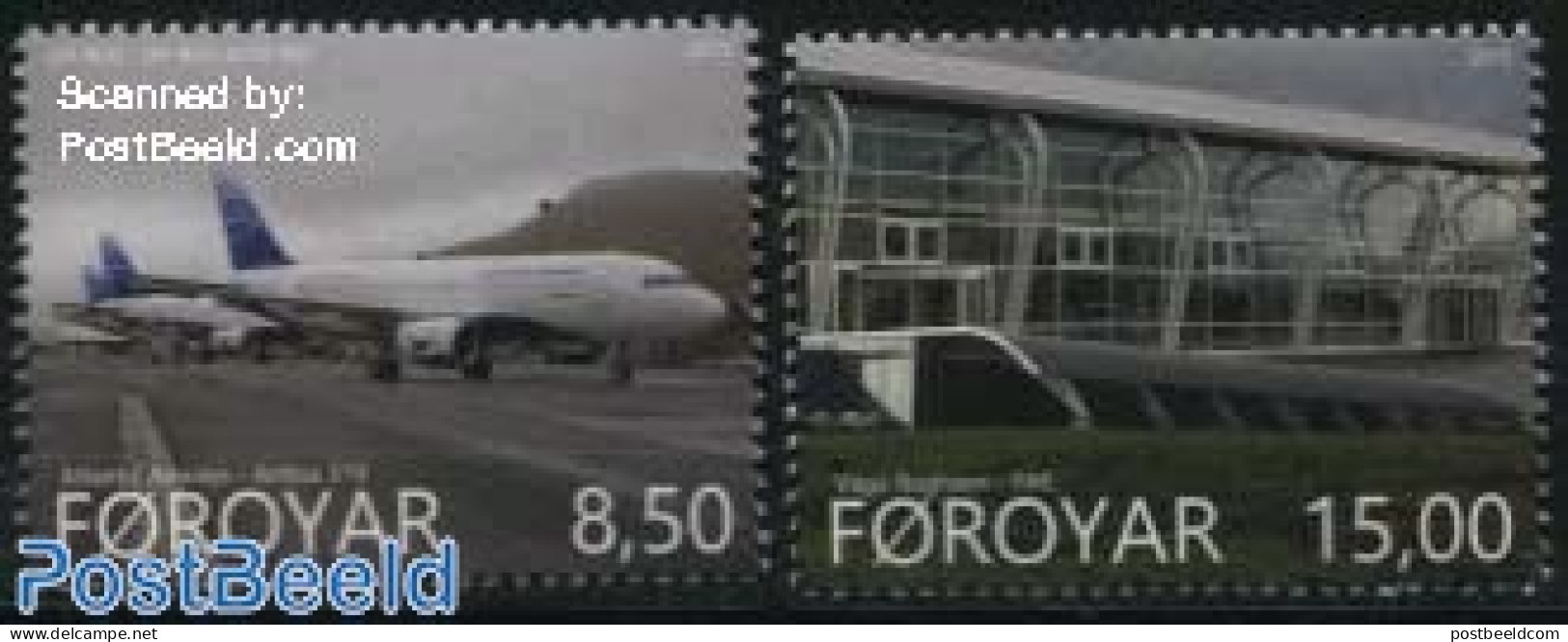 Faroe Islands 2015 Vagar Airport 2v, Mint NH, Transport - Aircraft & Aviation - Vliegtuigen