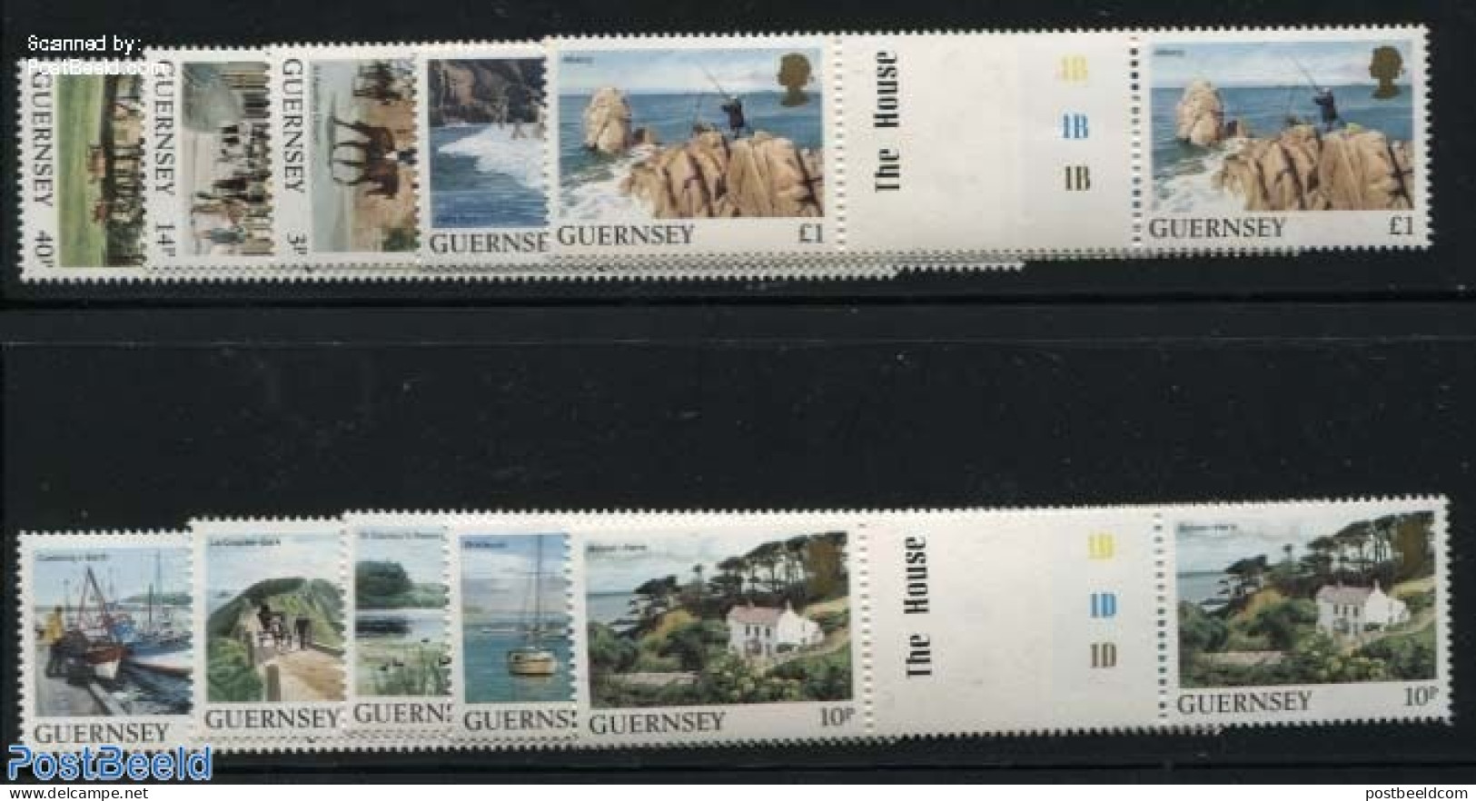 Guernsey 1984 Definitives 10v, Gutterpairs, Mint NH, Nature - Religion - Transport - Horses - Churches, Temples, Mosqu.. - Eglises Et Cathédrales