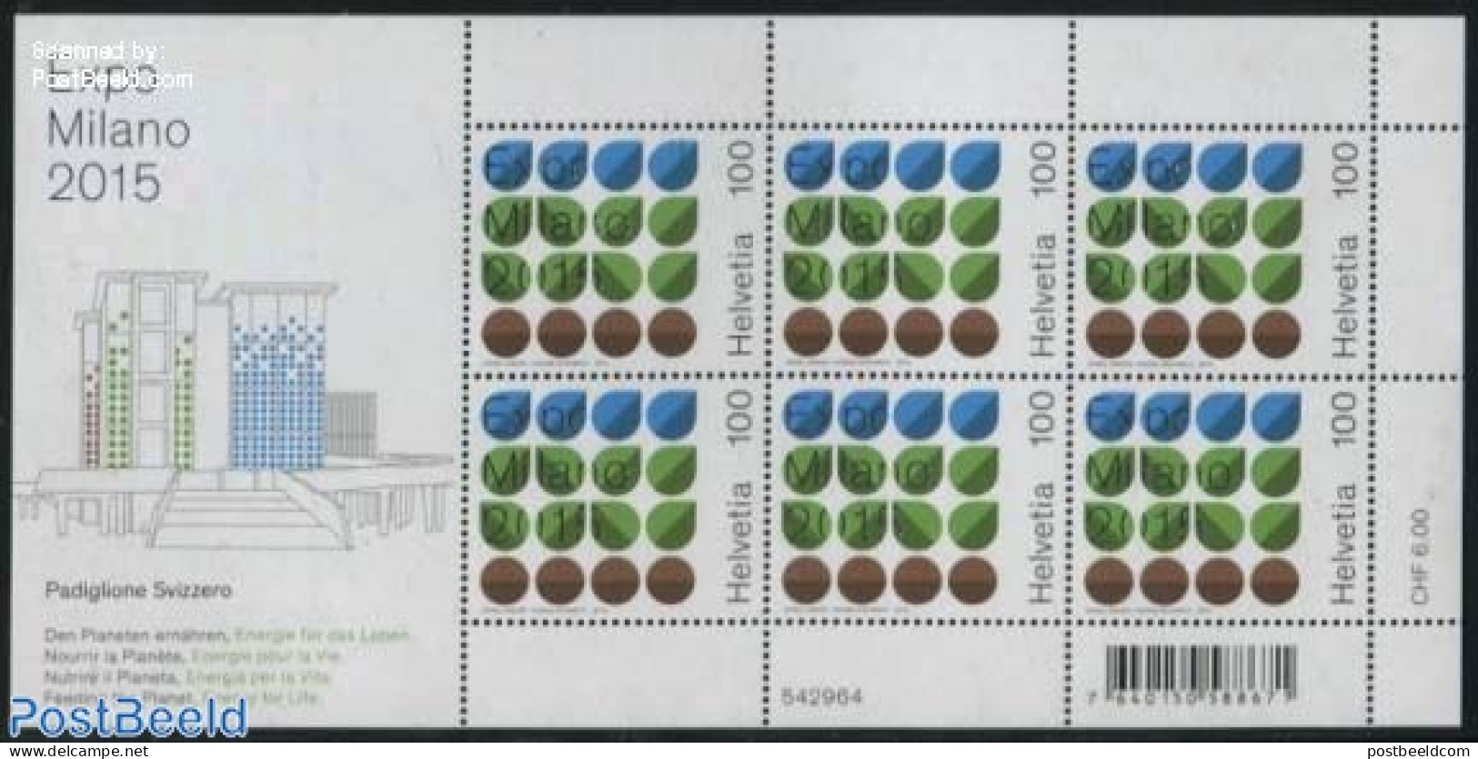 Switzerland 2015 Expo Milano M/s, Mint NH, Various - World Expositions - Ongebruikt