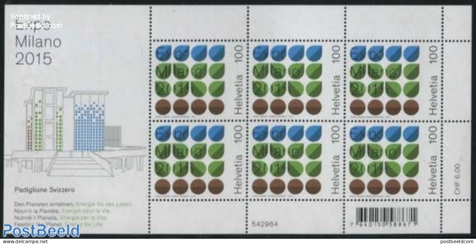 Switzerland 2015 Expo Milano M/s, Mint NH, Various - World Expositions - Nuevos