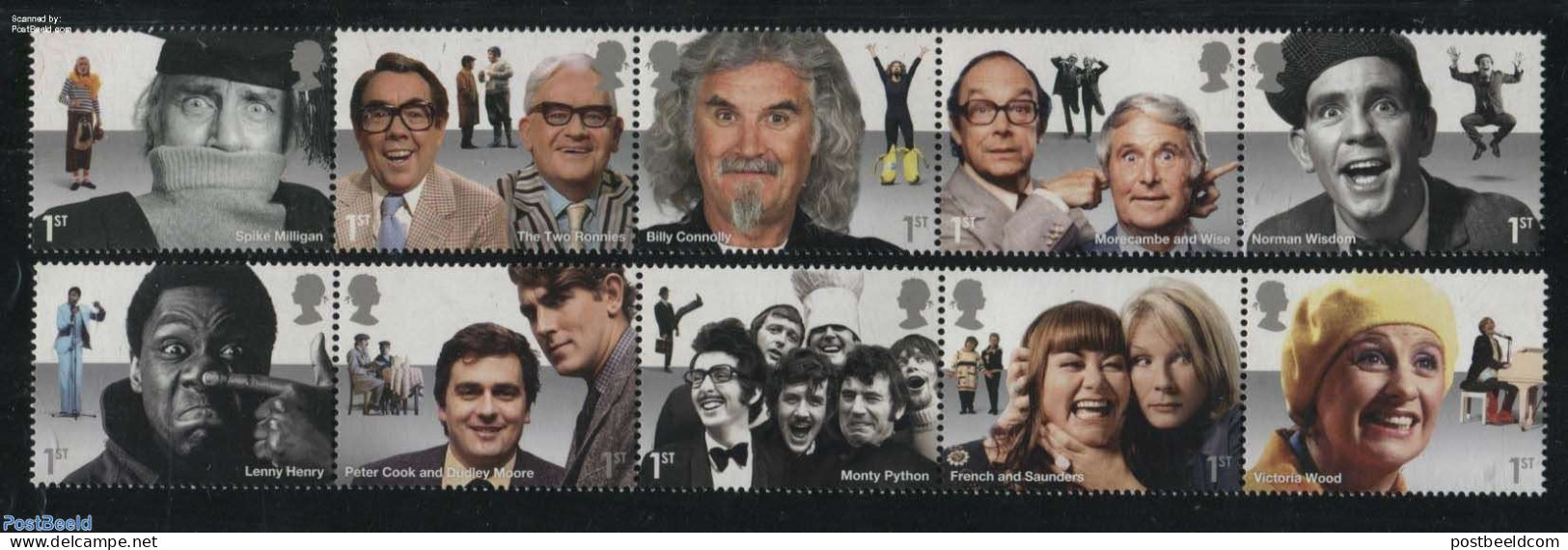 Great Britain 2015 Comedy Greats 2x5v [::::], Mint NH, Performance Art - Film - Musical Instruments - Nuevos