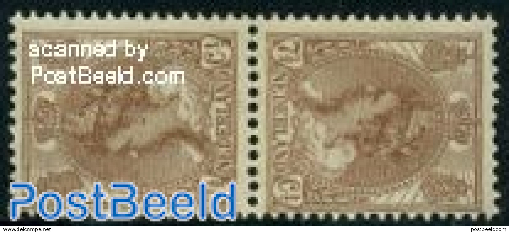 Netherlands 1924 7.5c Brown, Tete Beche, Unused (hinged) - Neufs