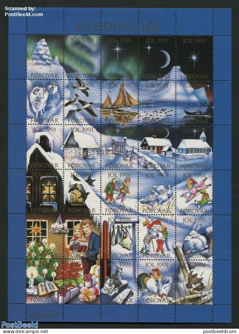 Faroe Islands 1991 Christmas Seals M/s, No Postal Value, Mint NH, Religion - Christmas - Christmas