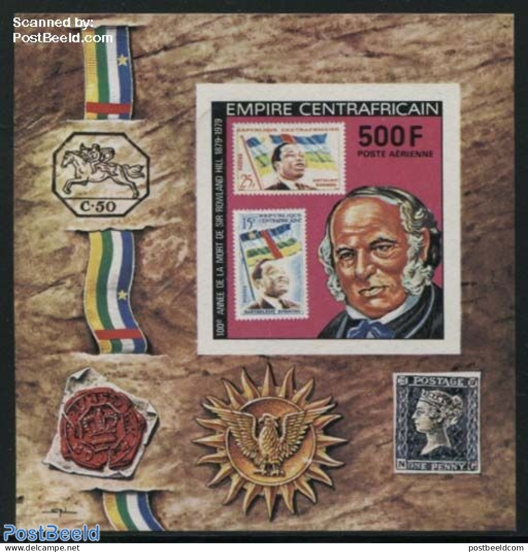 Central Africa 1979 Sir Rowland Hill S/s, Imperforated, Mint NH, Sir Rowland Hill - Stamps On Stamps - Rowland Hill