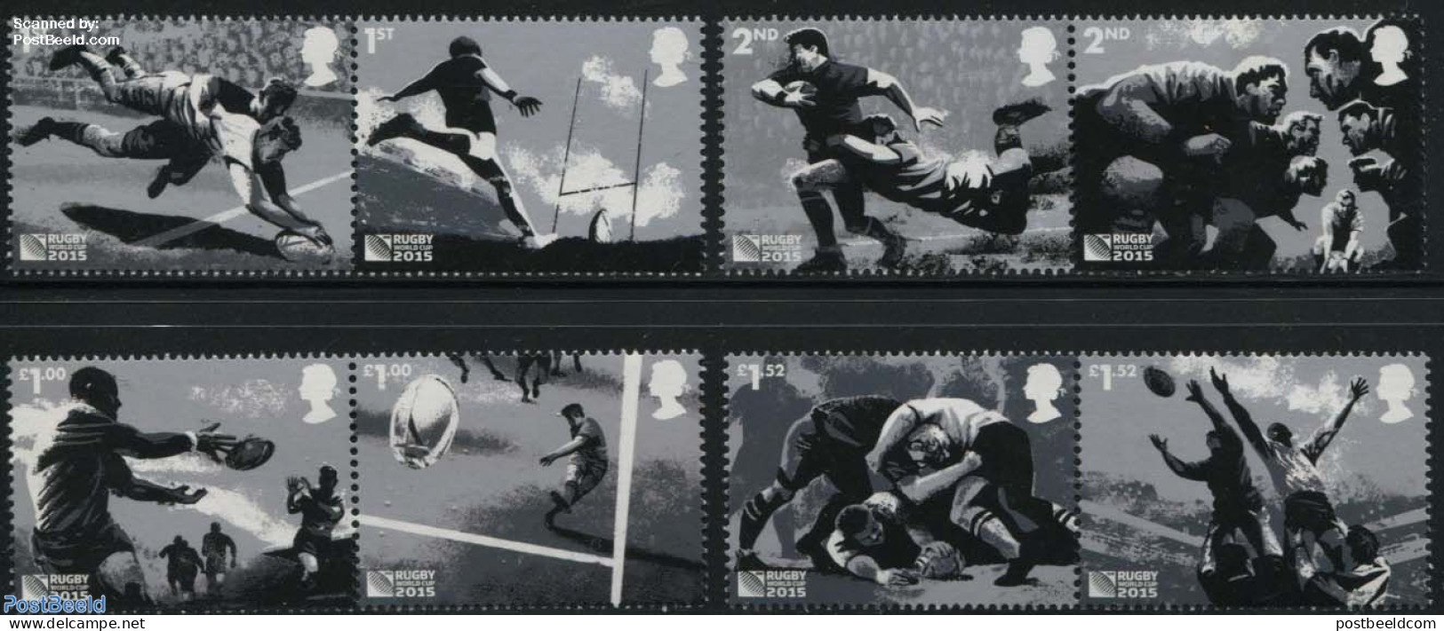 Great Britain 2015 Rugby World Cup 4x2v[:], Mint NH, Sport - Rugby - Unused Stamps