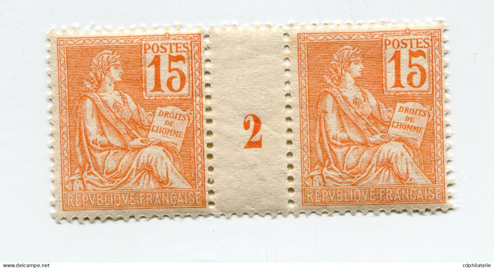 FRANCE N°117 ** TYPE MOUCHON EN PAIRE AVEC MILLESIME 2 ( 1902 ) - Millésimes