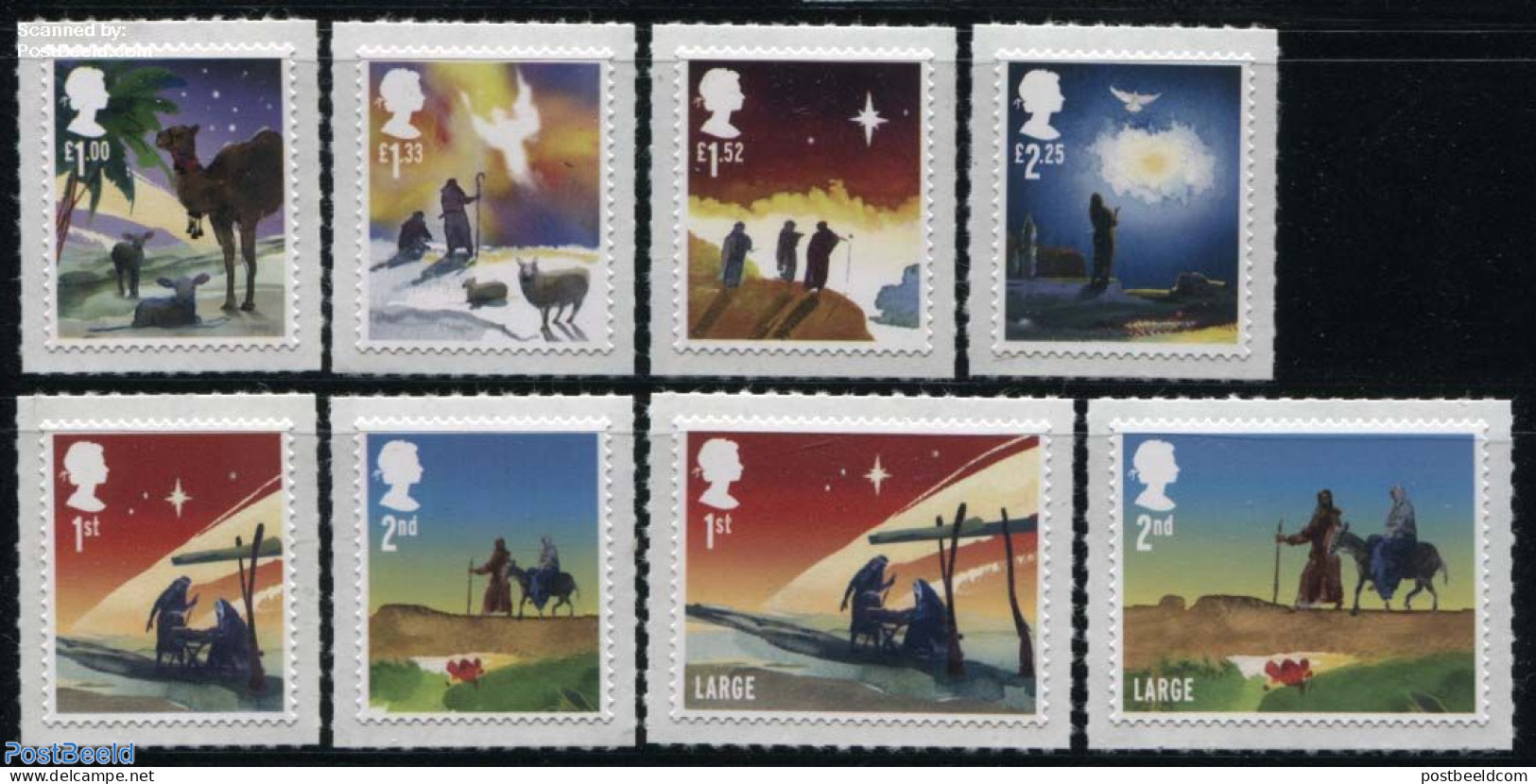 Great Britain 2015 Christmas 8v S-a, Mint NH, Nature - Religion - Animals (others & Mixed) - Birds - Camels - Cattle -.. - Unused Stamps