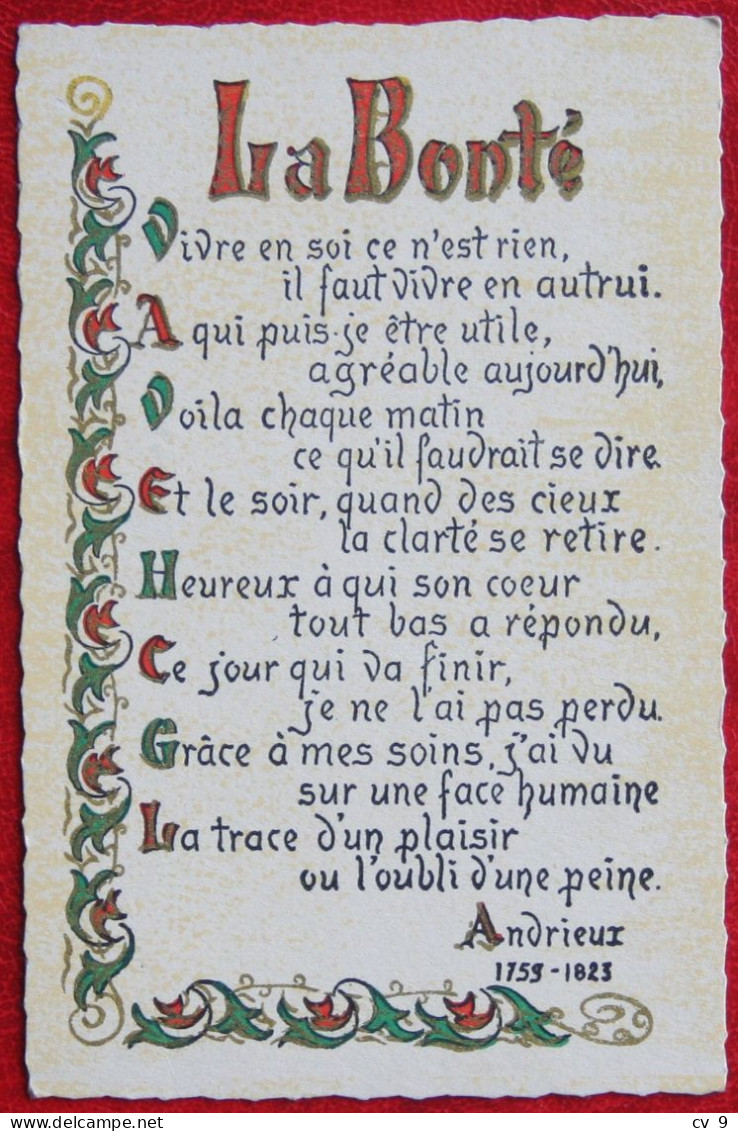 Enluminures Pensée - Philosophie & Pensées - Andrieux 1759-1823 - La Bonté Vierge C417 - Philosophie