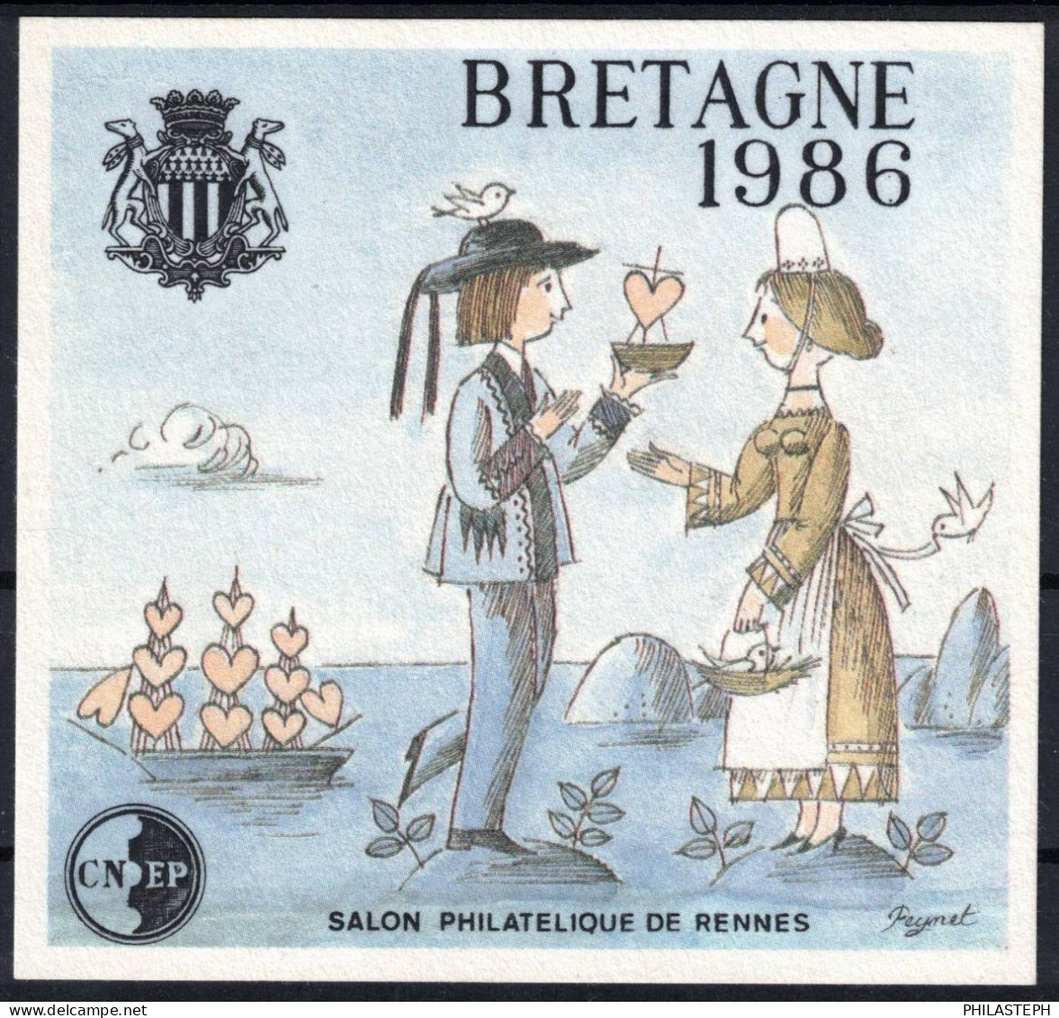 FRANCE YT CNEP 7b BRETAGNE TYPE 1 - Epreuve De LUXE  Salon Philatélique De Rennes 1986 - Neuf (*) (Emis Sans Gomme) - CNEP