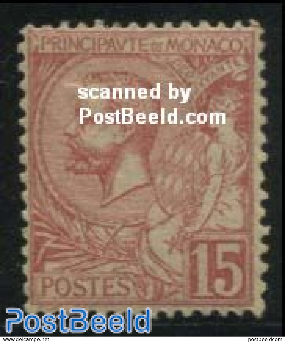 Monaco 1891 15c, Stamp Out Of Set, Unused (hinged) - Ongebruikt