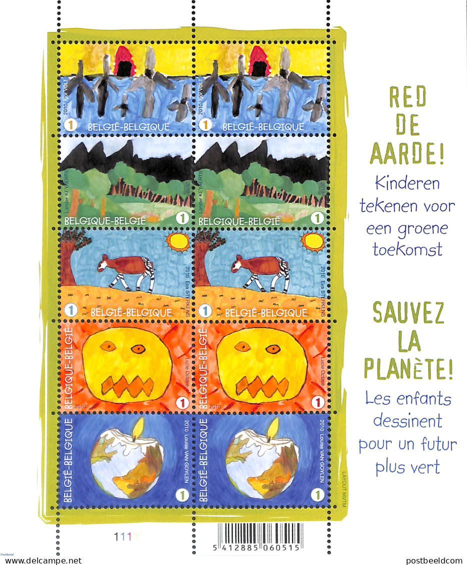 Belgium 2011 Stamp Day M/s, Mint NH, Nature - Environment - Stamp Day - Art - Children Drawings - Neufs