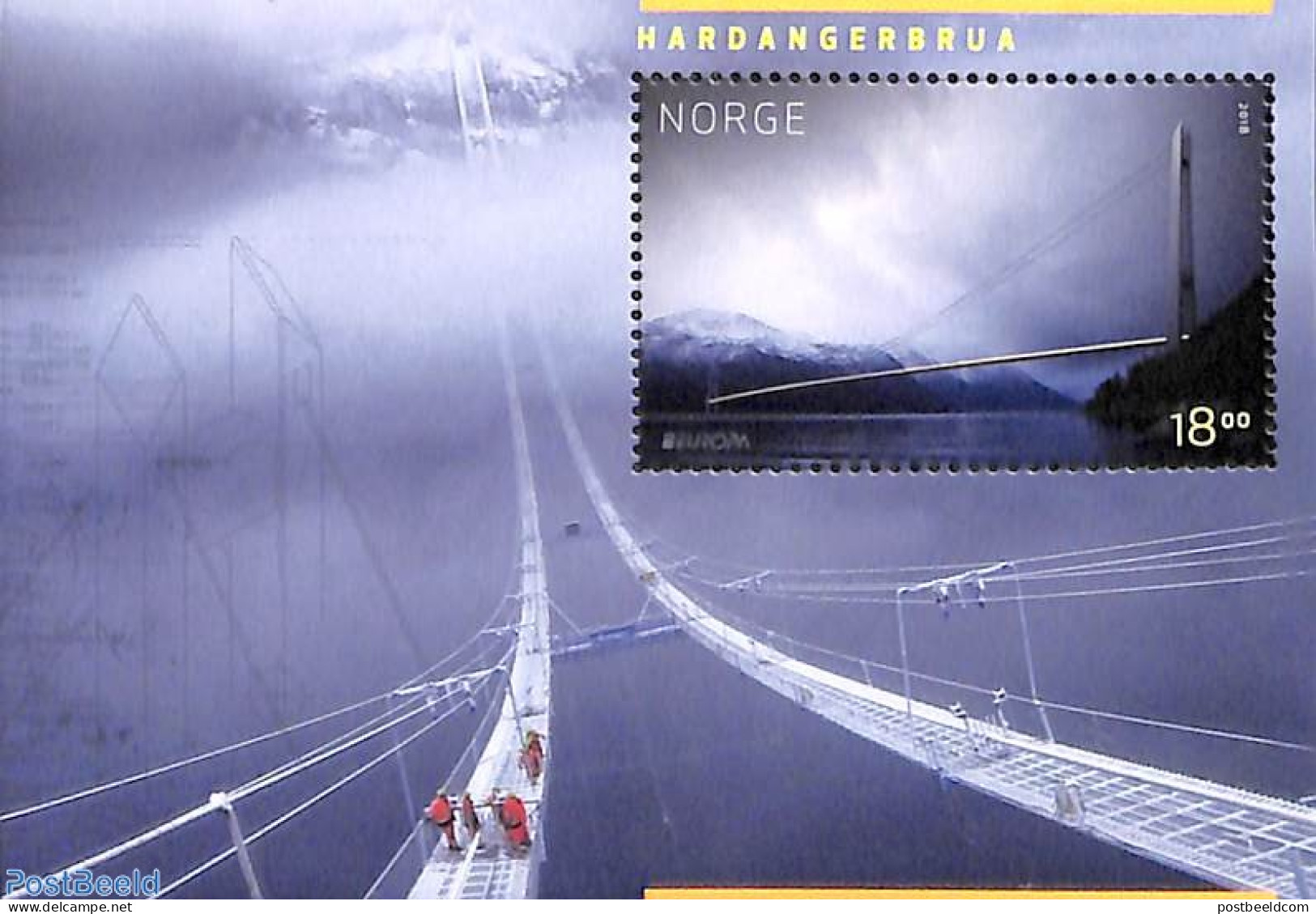 Norway 2018 Europa,Hardangerbrua S/s, Mint NH, History - Europa (cept) - Art - Bridges And Tunnels - Ungebraucht