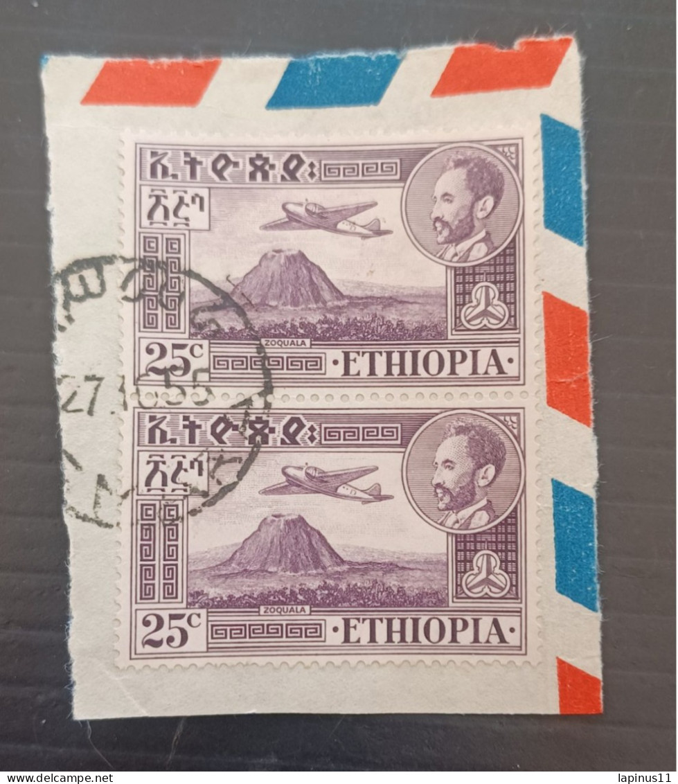 ETIOPIA 1947 AIRMAIL YVERT N 24 A  FRAGMANT - Etiopía