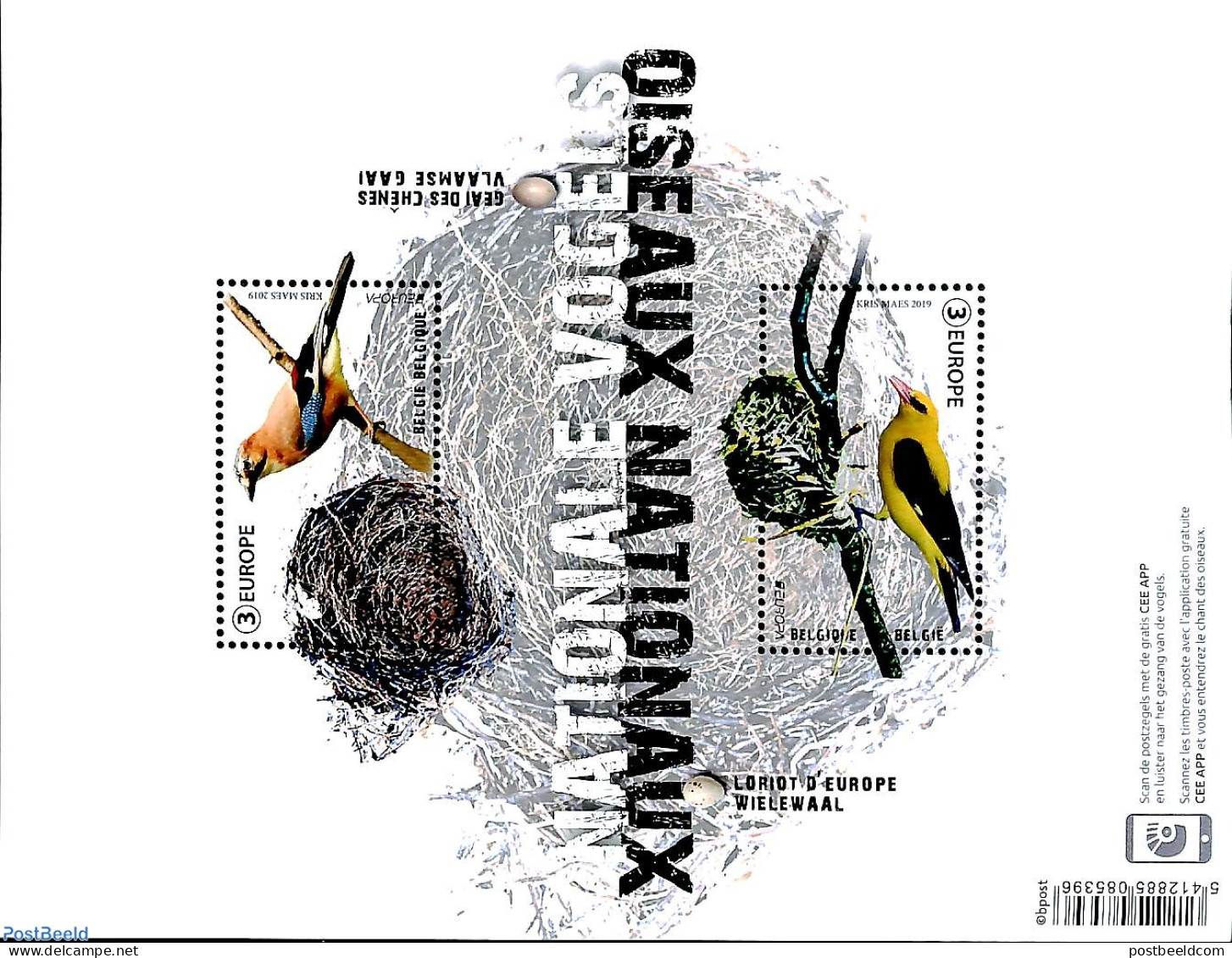 Belgium 2019 Europa, Birds S/s, Mint NH, History - Nature - Europa (cept) - Birds - Ongebruikt