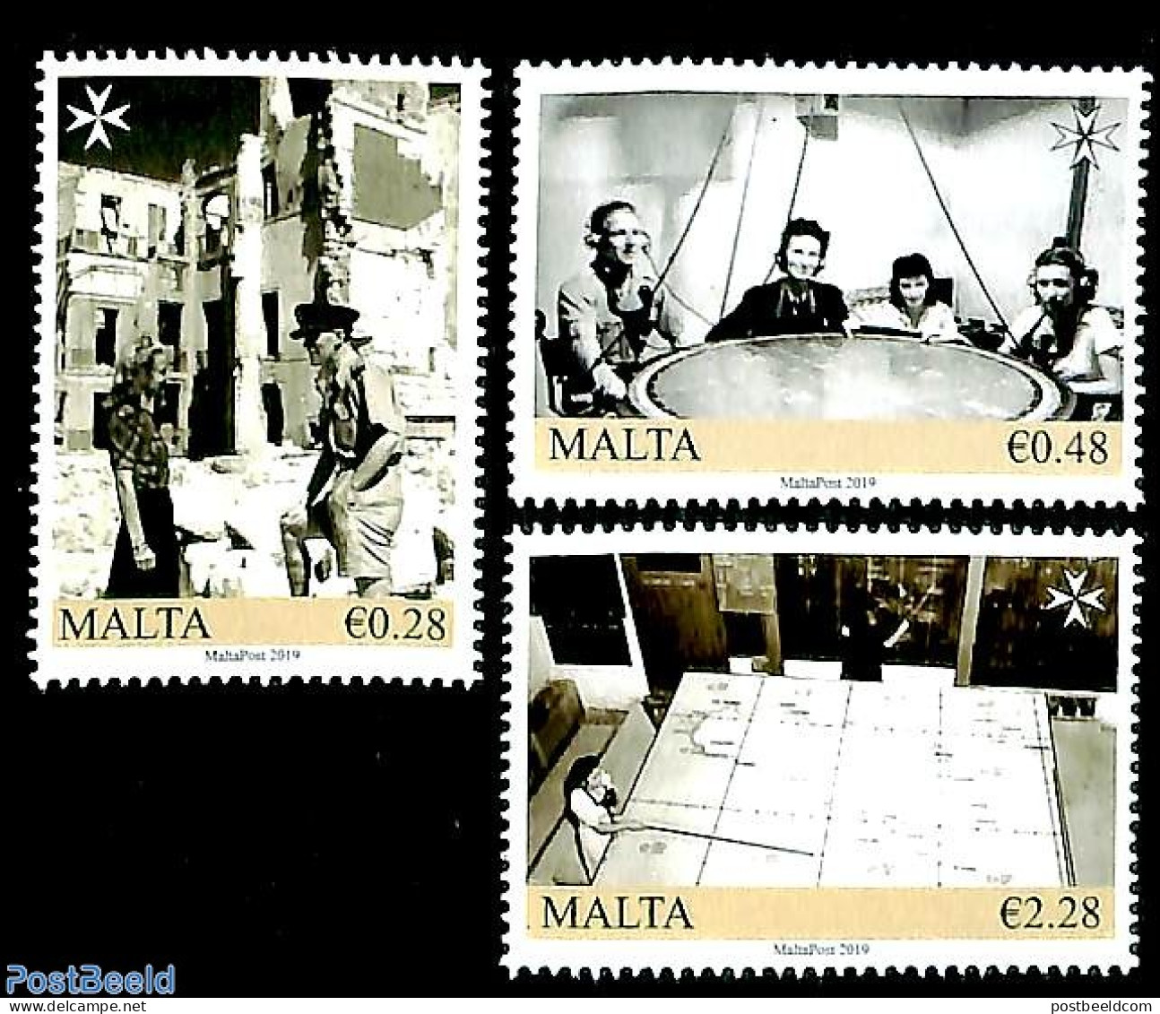 Malta 2019 Malta In War 3v, Mint NH, History - Various - World War II - Maps - 2. Weltkrieg