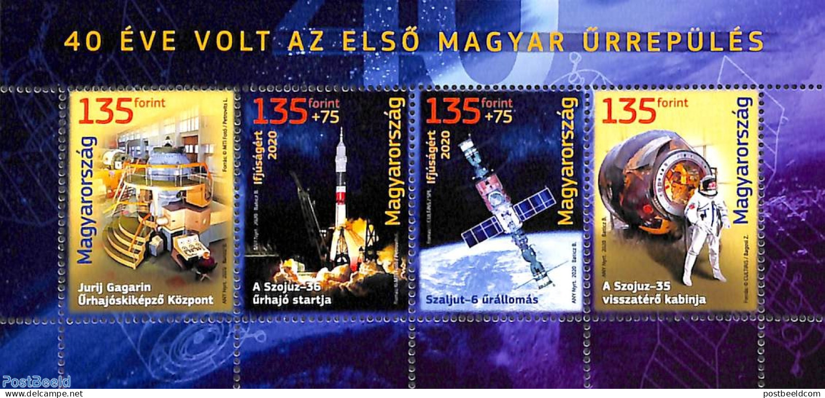 Hungary 2020 40 Years Space Flight S/s, Mint NH, Transport - Space Exploration - Ungebraucht