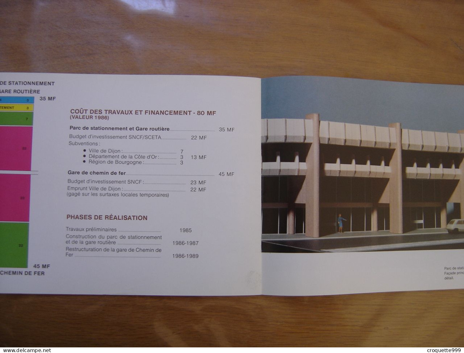 Brochure GARE De DIJON Construction Plan SNCF CHEMIN De FER Annees 80 - Ferrovie