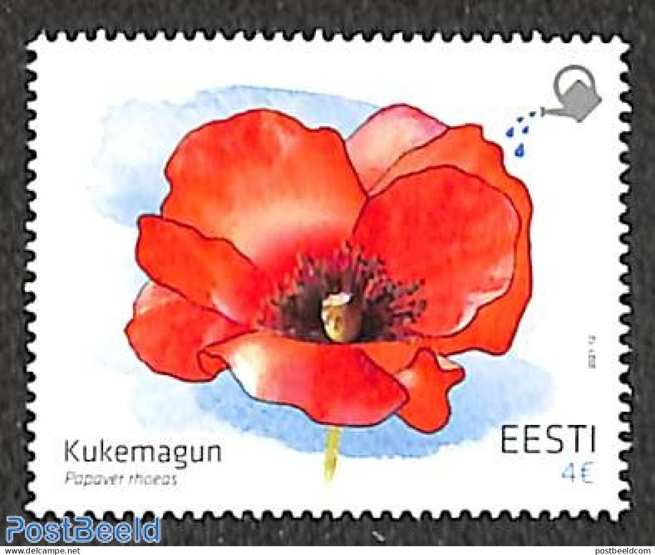 Estonia 2021 Papaver Rhoeas 1v, Mint NH, Nature - Flowers & Plants - Estonia