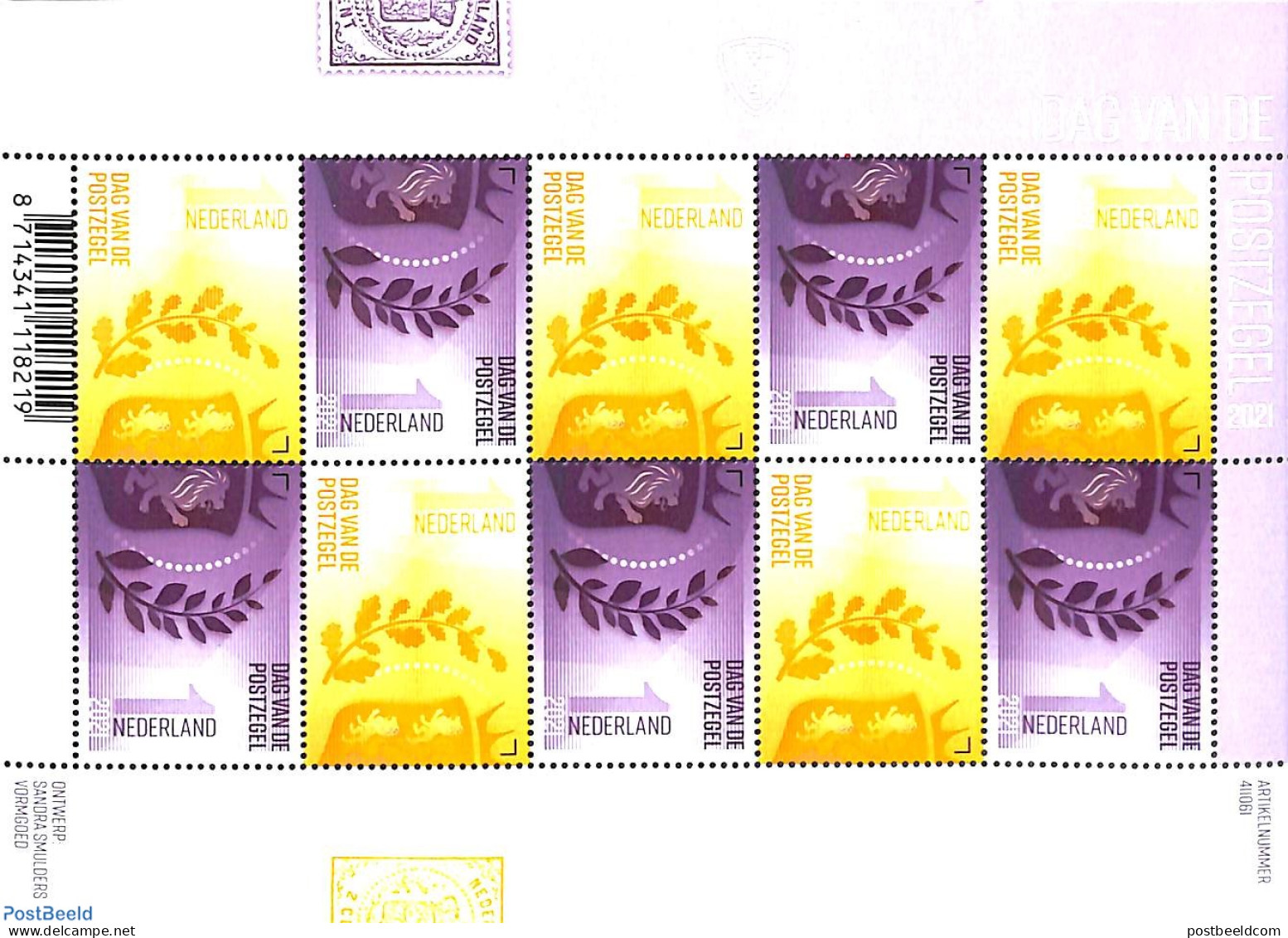 Netherlands 2021 Stamp Day M/s, Mint NH, Stamp Day - Ongebruikt