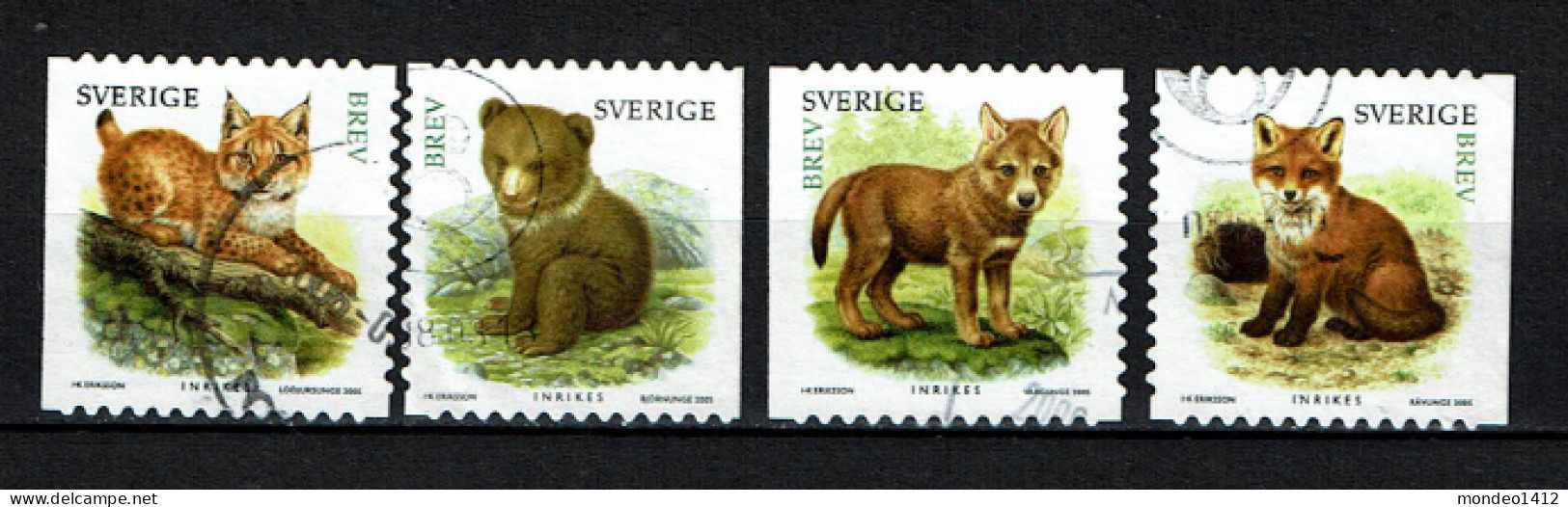 Sweden 2005 - Fauna, Young Animals - Lynx, Bear, Fox, Renard, Loup, Ours  - Used - Gebraucht