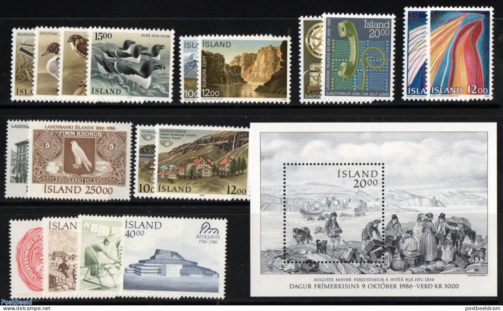 Iceland 1986 Yearset 1961 (18v+1s/s), Mint NH, Various - Yearsets (by Country) - Ungebraucht
