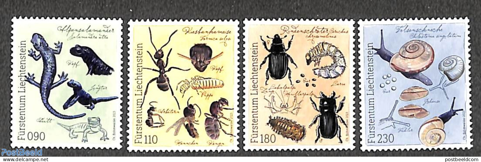 Liechtenstein 2023 Fauna 4v S-a, Mint NH, Nature - Animals (others & Mixed) - Insects - Ungebraucht