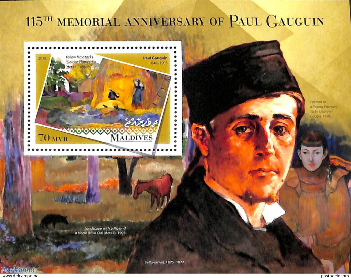 Maldives 2018 Paul Gaugin S/s, Mint NH, Art - Modern Art (1850-present) - Paintings - Paul Gauguin - Maldiven (1965-...)