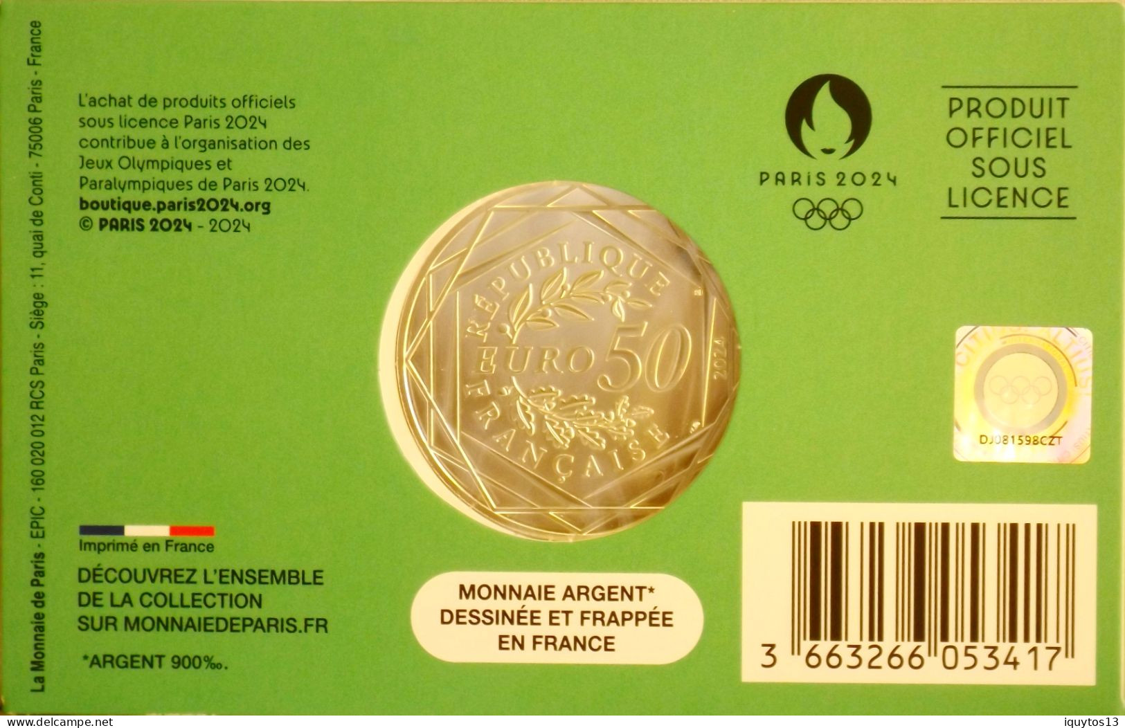 PARIS 2024 - CAFE EN TERRASSE - Pièce Colorisée De 50 Euros En Argent 900/1000 - 41mm - 35gr - N°02/4 - SUPERBE - France