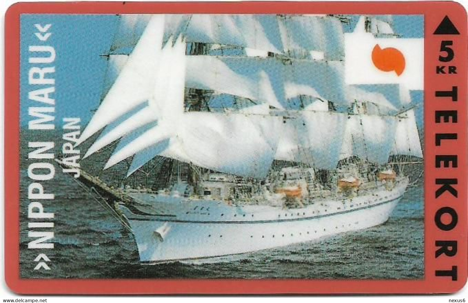 Denmark - KTAS - Ships (Red) - Japan - Nippon Maru - TDKP050 - 12.1993, 5kr, 3.500ex, Used - Dänemark