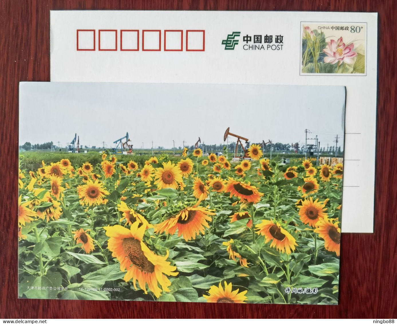 Pump Oil Machine,China 2016 Tianjin Dagang Oilfield Advertising Pre-stamped Card - Petróleo