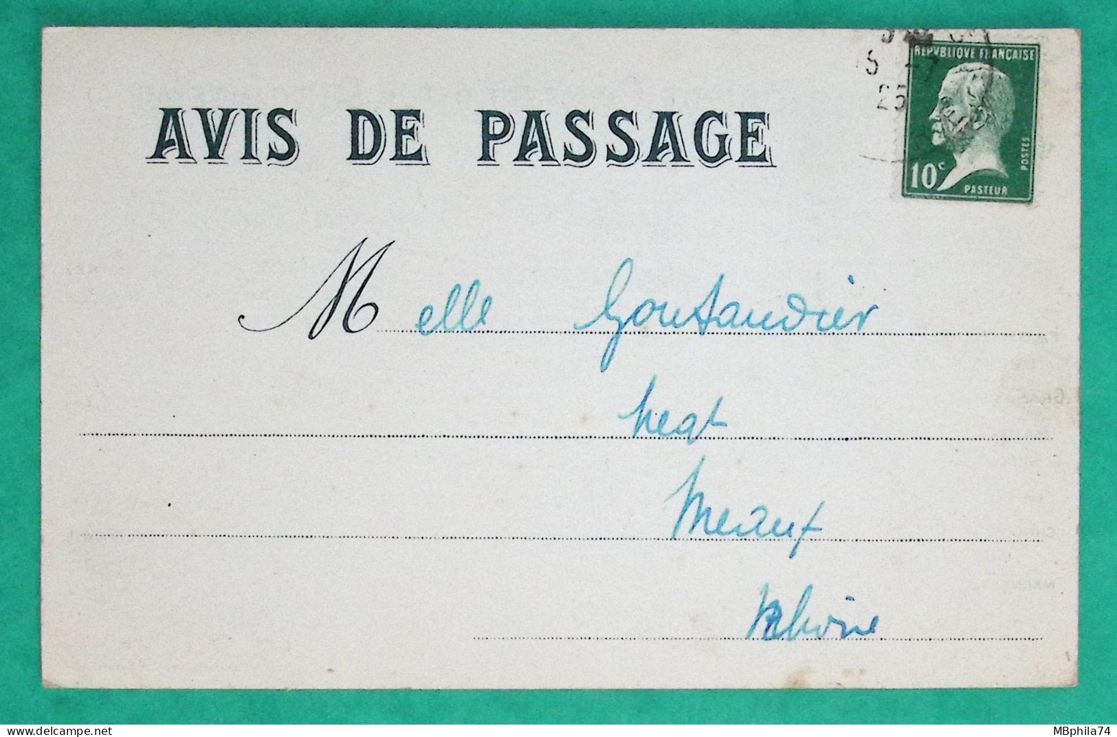 N°170 PASTEUR BELLE CARTE PUB PRIVEE ILLUSTREE CONFISERIE BISCUITERIE ROANNE LOIRE 1925 LETTRE COVER FRANCE - 1922-26 Pasteur