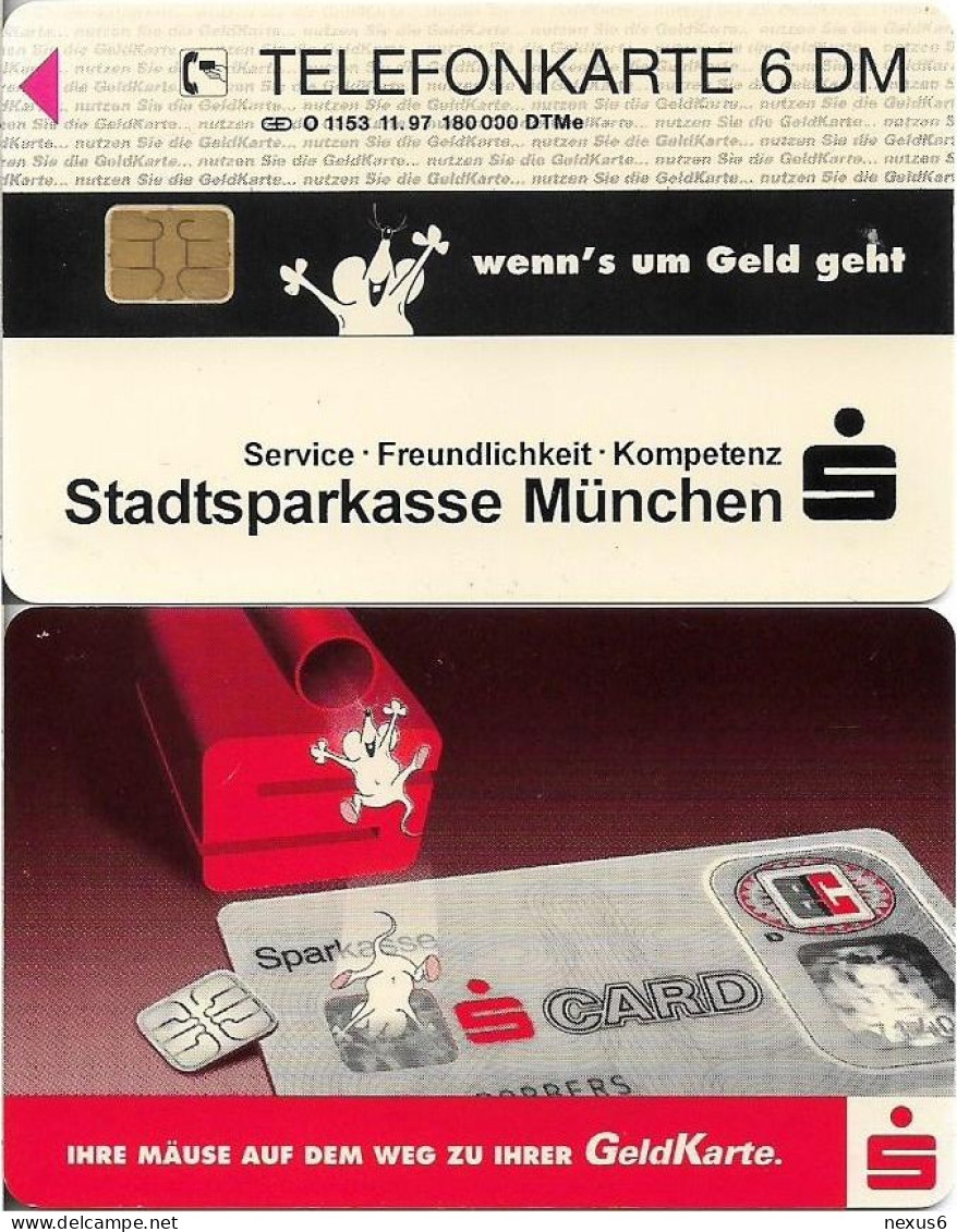 Germany - Sparkasse Geldkarte (Overpint 'Stadtsparkasse München') - O 1153 - 11.1997, 6DM, Used - O-Series : Séries Client