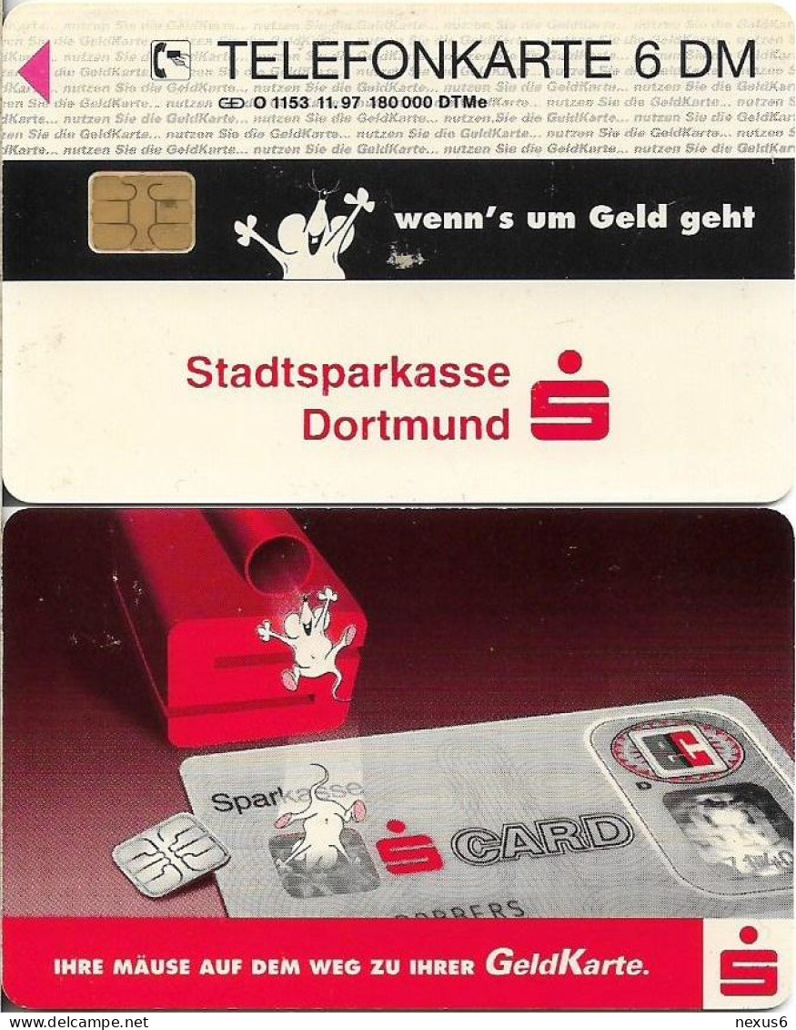 Germany - Sparkasse Geldkarte (Overpint 'Stadtsparkasse Dortmund') - O 1153 - 11.1997, 6DM, Used - O-Series : Séries Client