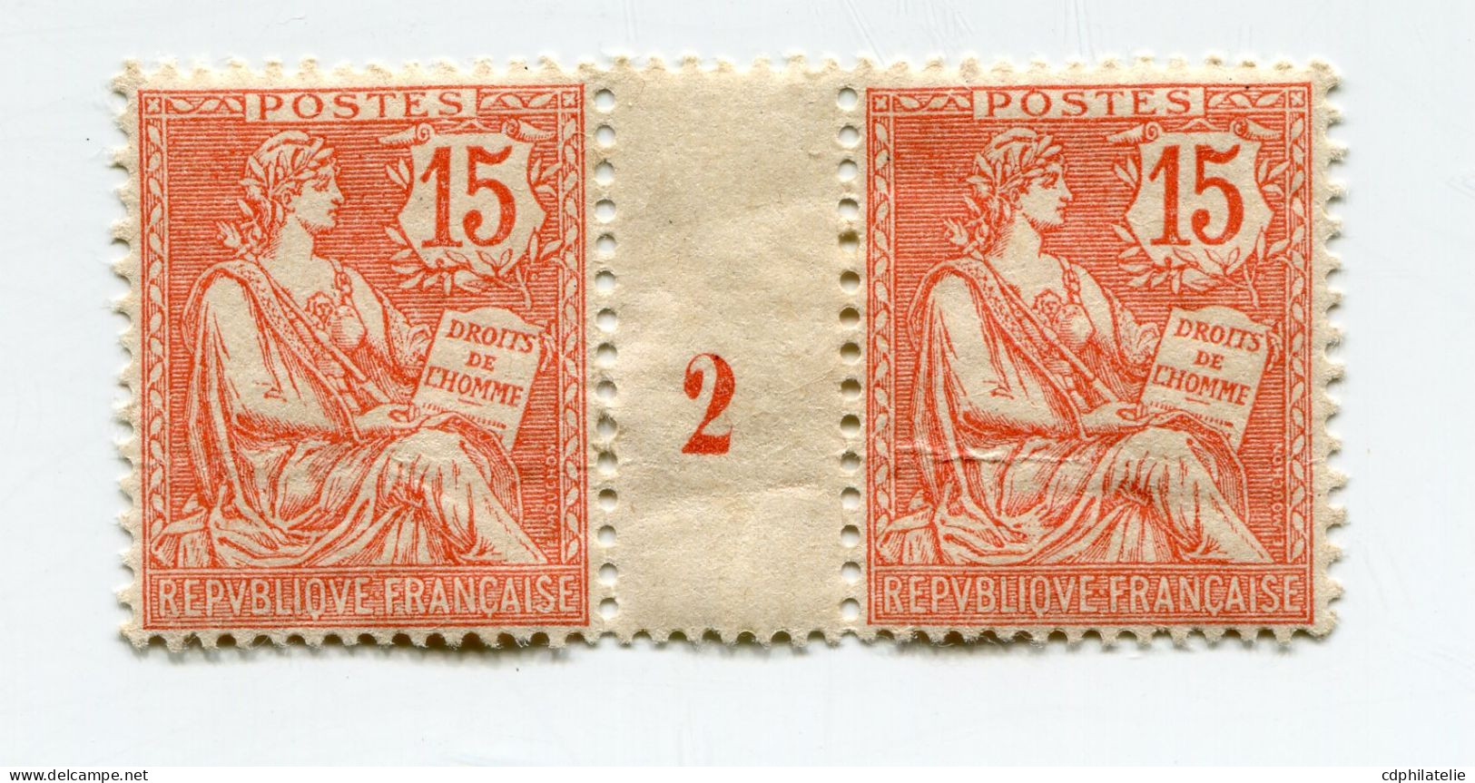 FRANCE N°125 ** TYPE MOUCHON EN PAIRE AVEC MILLESIME 2 ( 1902 ) - Millésimes