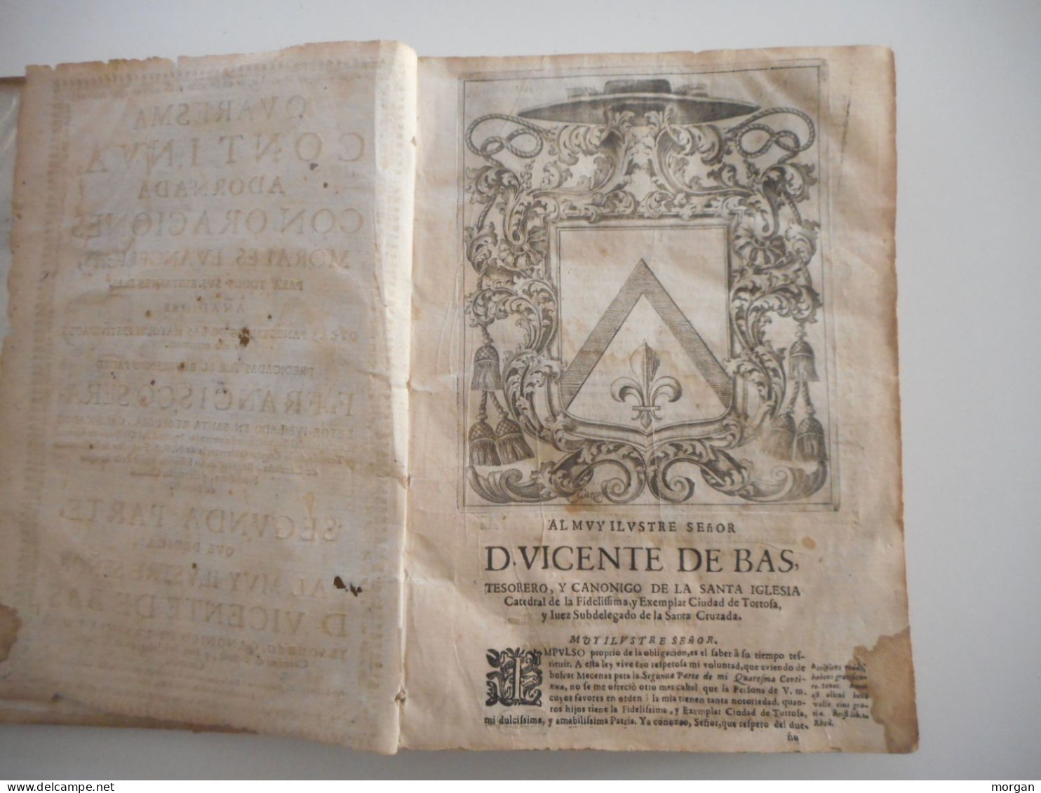 ESPAGNE, 1696, RELIGION, QUARISMA CONTINUA ADORNADA CONORACIONES EVANGELICAS, RARE 17° VOLUME 2 SEUL - Antes De 18avo Siglo