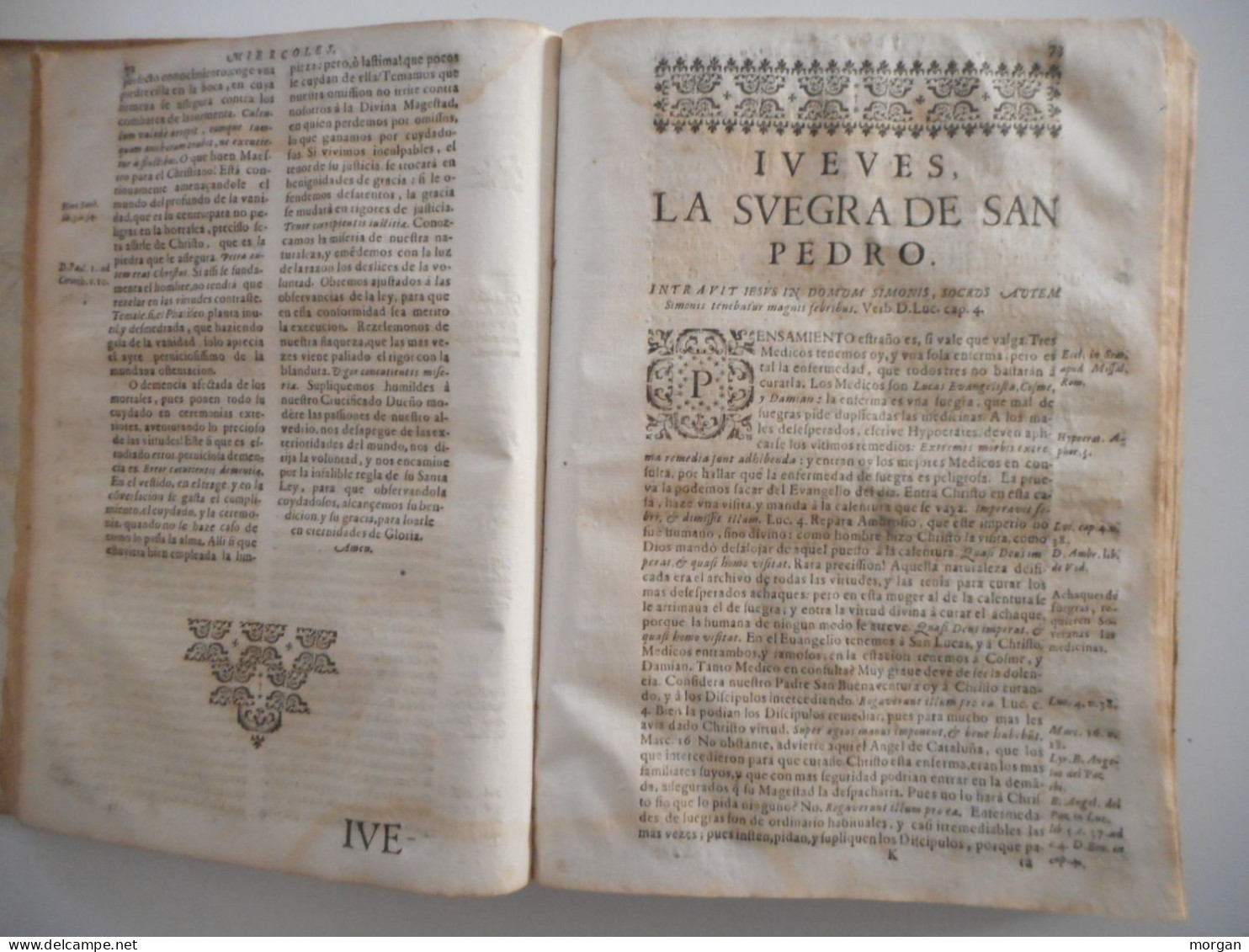 ESPAGNE, 1696, RELIGION, QUARISMA CONTINUA ADORNADA CONORACIONES EVANGELICAS, RARE 17° VOLUME 2 SEUL - Antes De 18avo Siglo